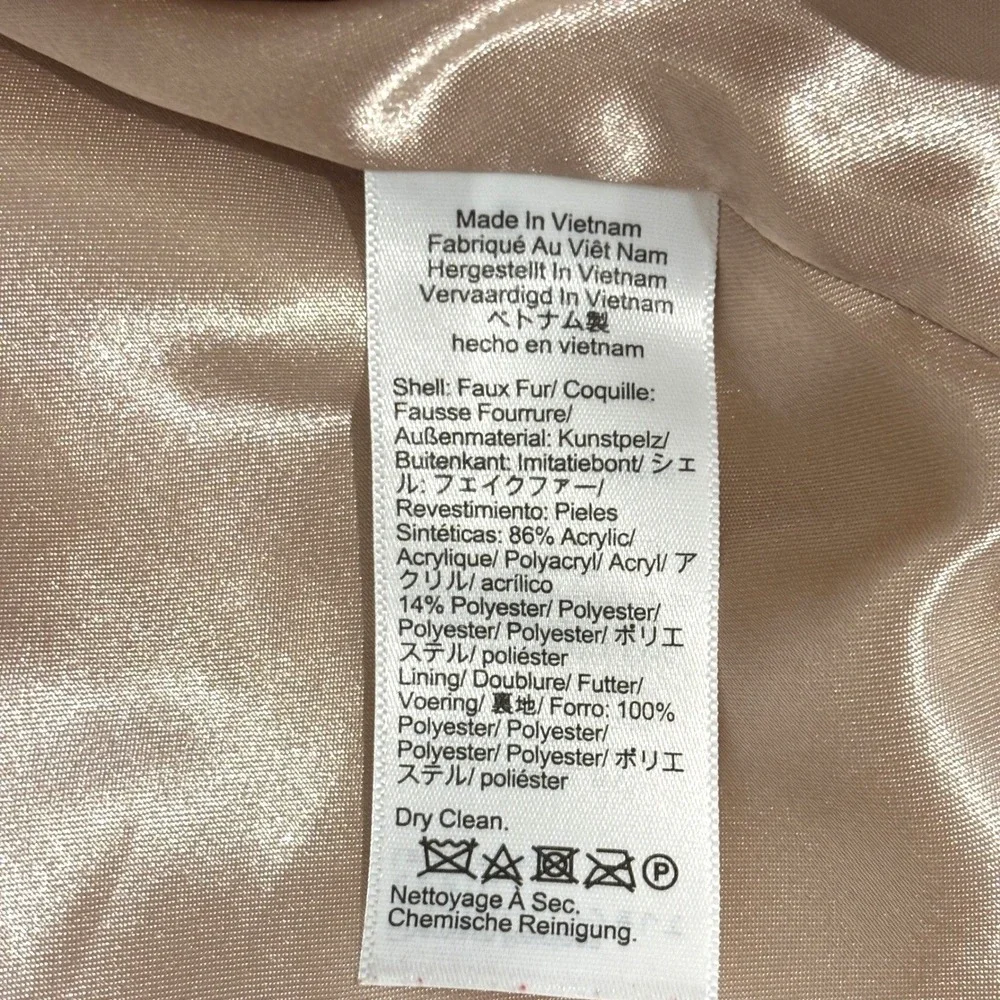 J.Crew Faux Fur Jacket Coat Womens L Ivory Cream Full Zip Teddy Bear High Pile